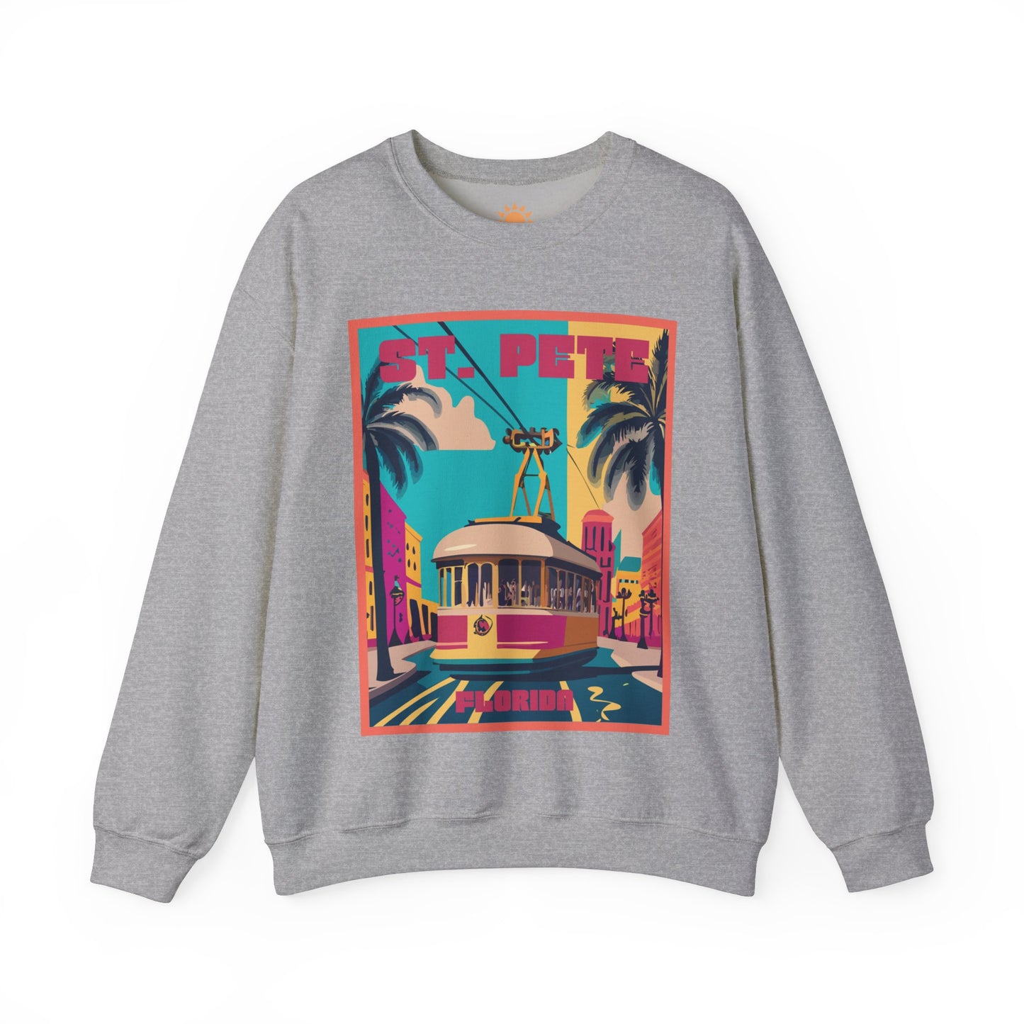 St. Pete Retro Trolley Crewneck Sweatshirt