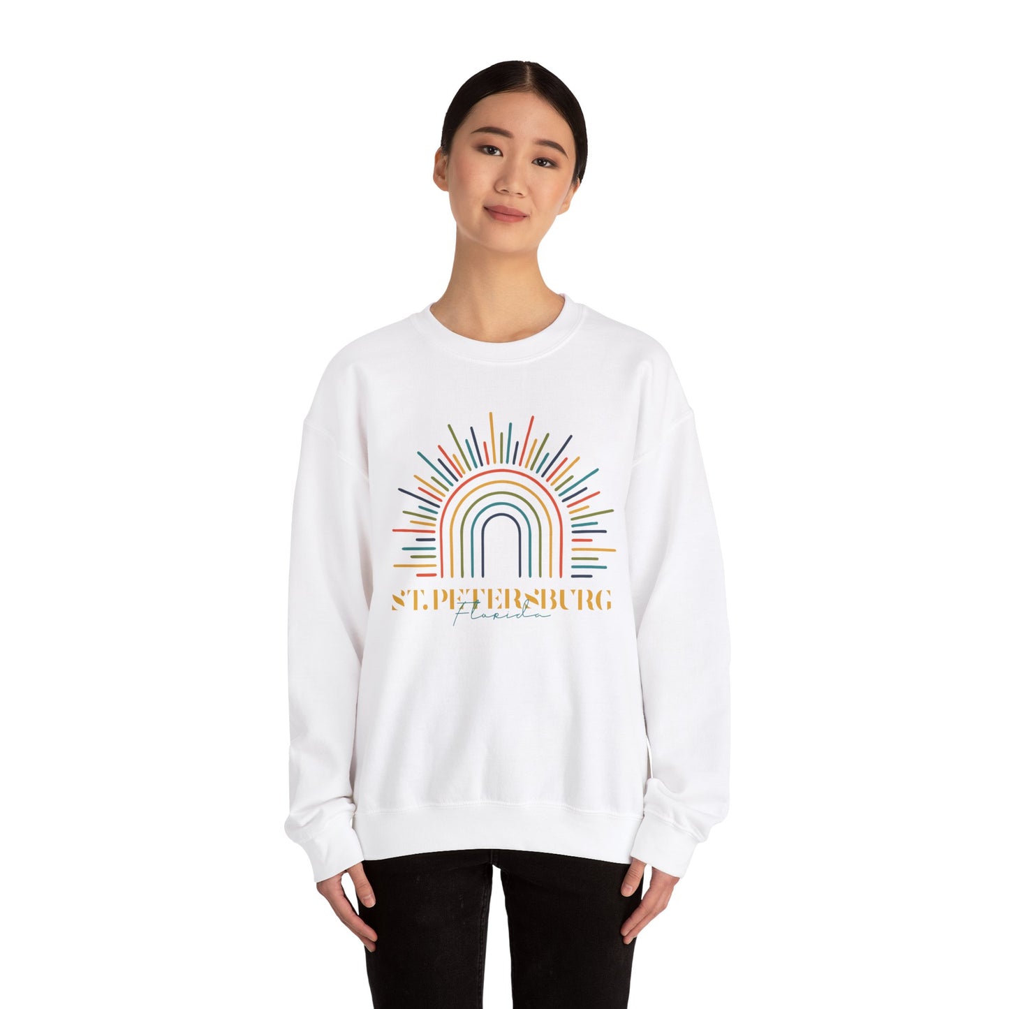St Petersburg Radiant Rainbow Crewneck Sweatshirt