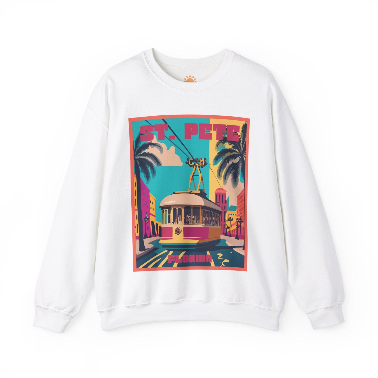 St. Pete Retro Trolley Crewneck Sweatshirt