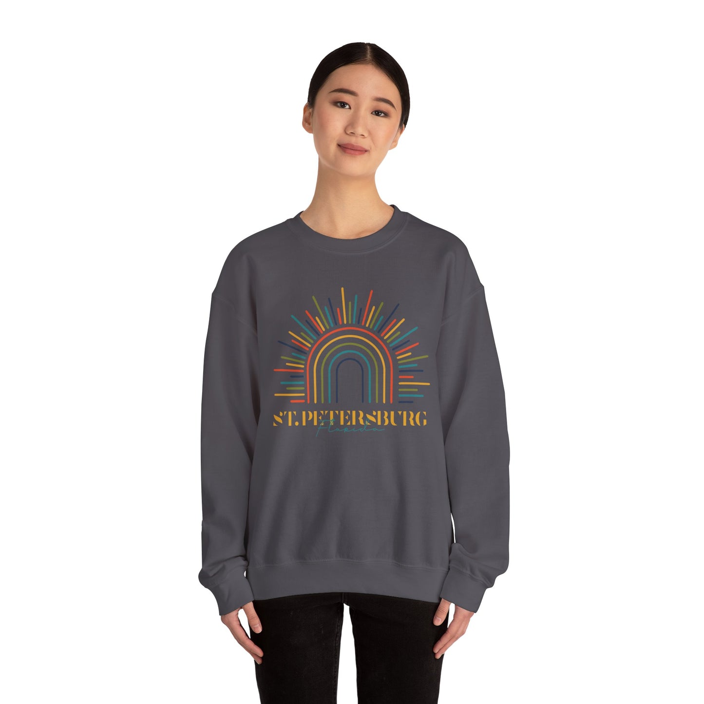 St Petersburg Radiant Rainbow Crewneck Sweatshirt