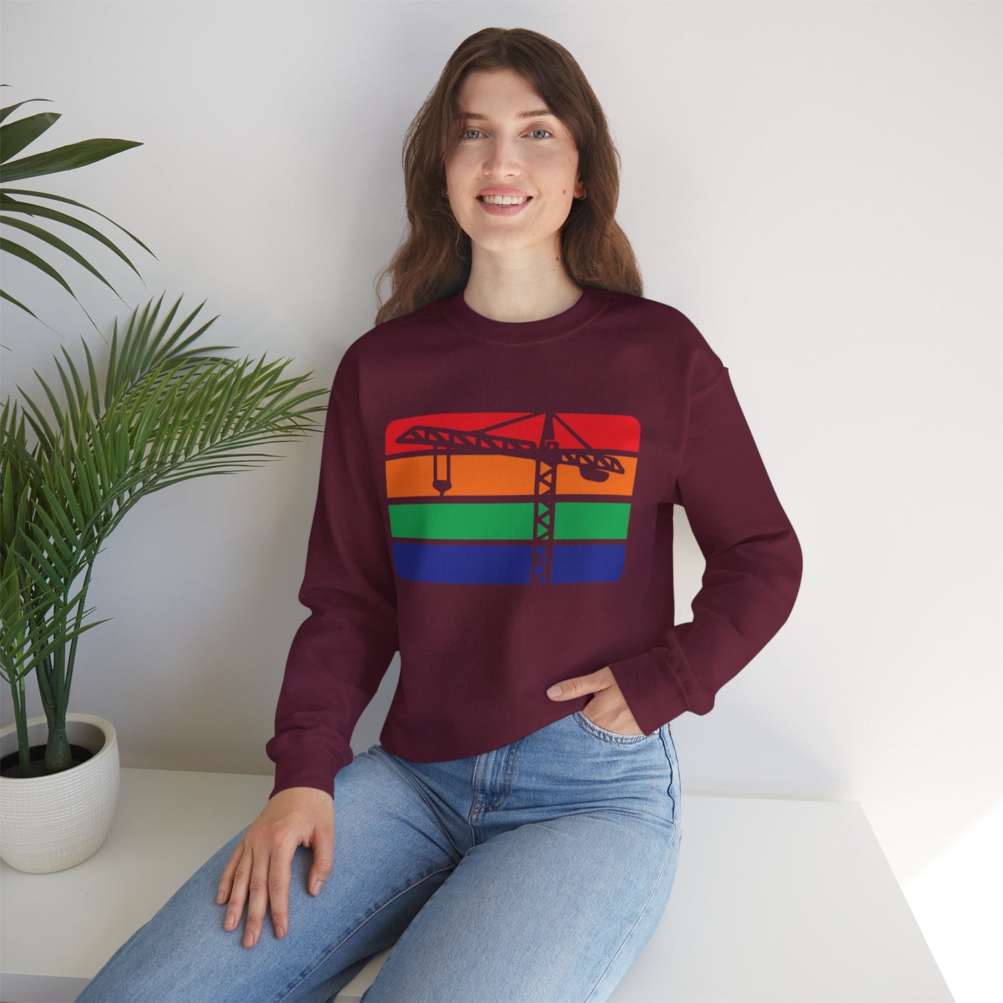 St. Pete Construction Crane Flag Crewneck Sweatshirt