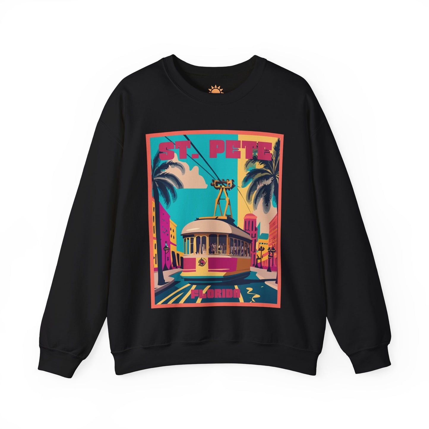 St. Pete Retro Trolley Crewneck Sweatshirt