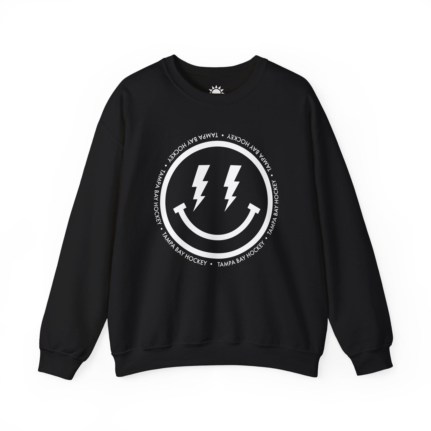 Lightning Bolt Smiley Face Crewneck Sweatshirt