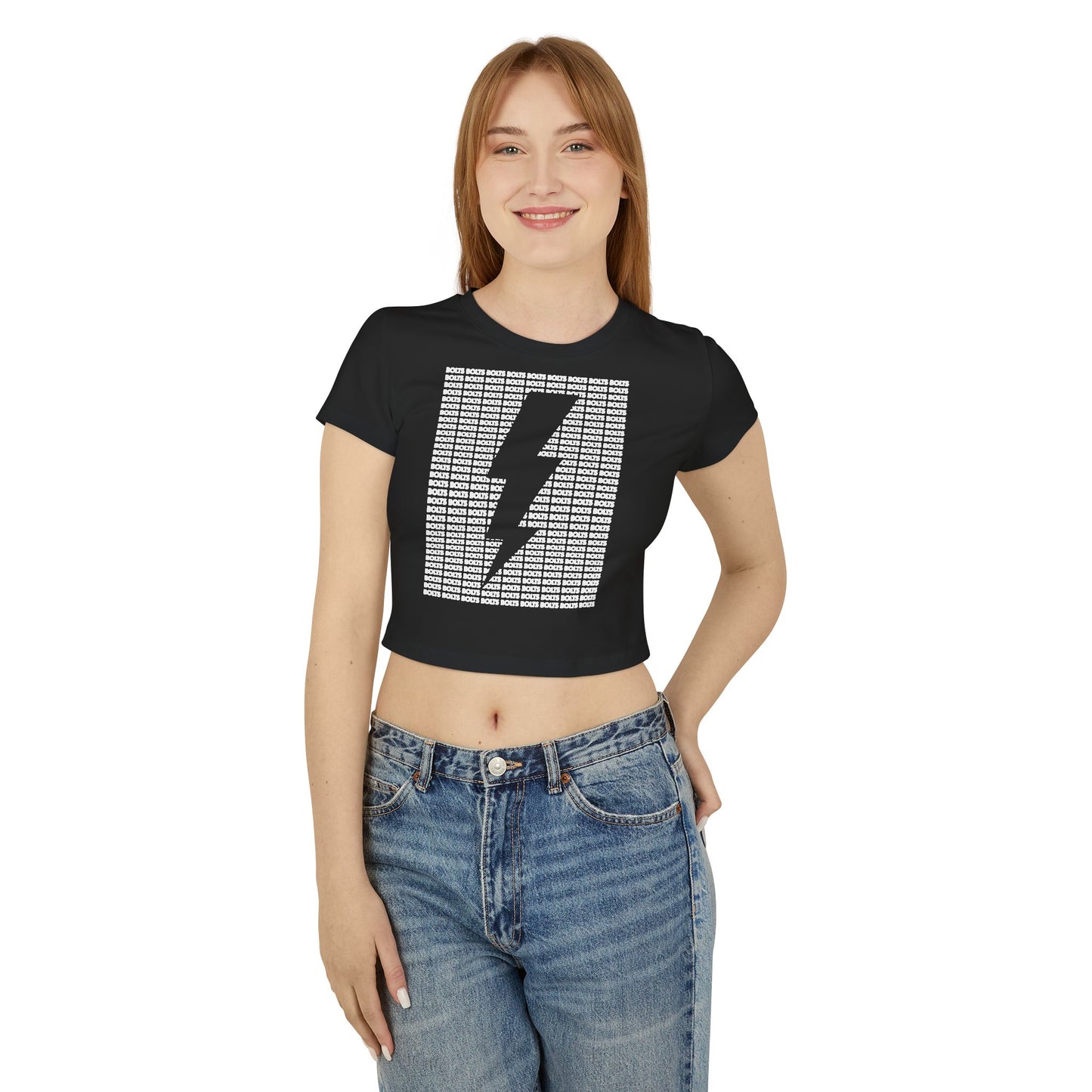 Bolts Lightning Cutout Crop Top