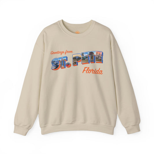 Postcard Greetings from St. Pete Crewneck Sweatshirt