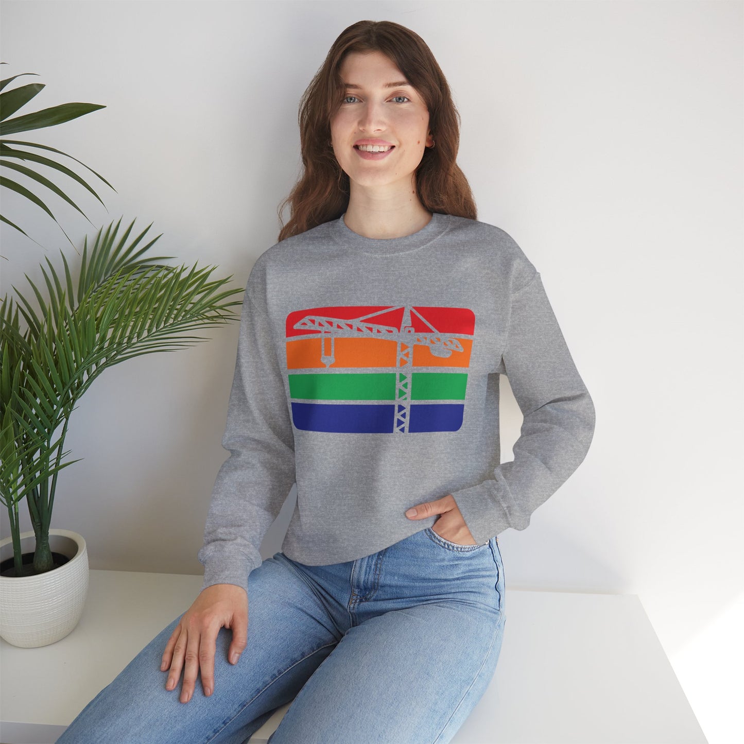 St. Pete Construction Crane Flag Crewneck Sweatshirt