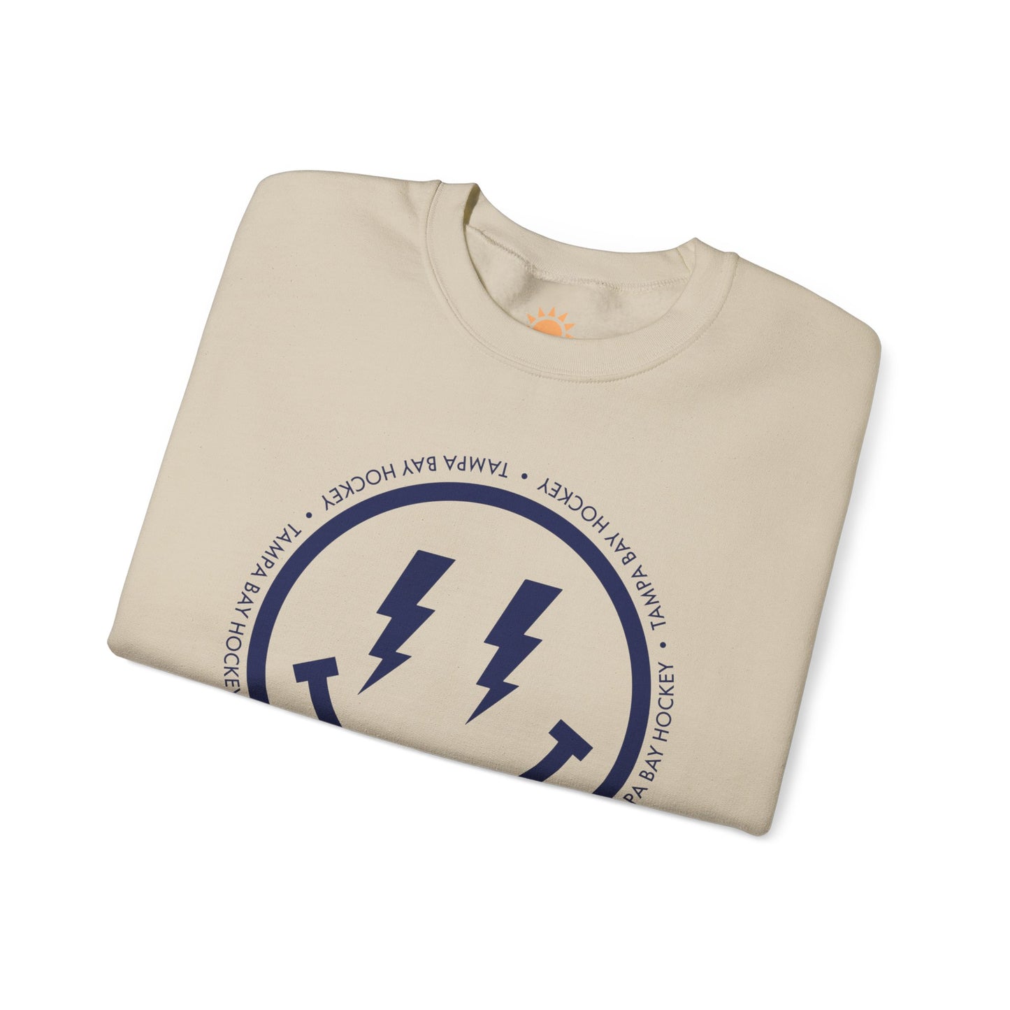 Lightning Bolt Smiley Face Crewneck Sweatshirt