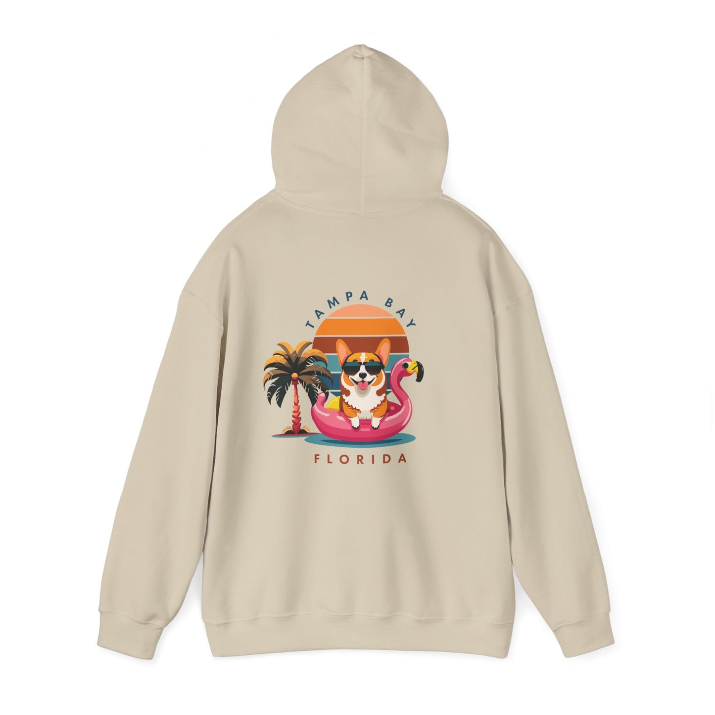 Corgi On Flamingo Floatie Hoodie
