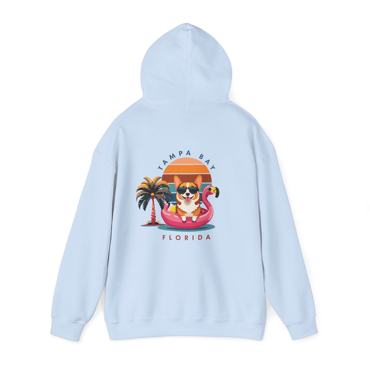 Corgi On Flamingo Floatie Hoodie