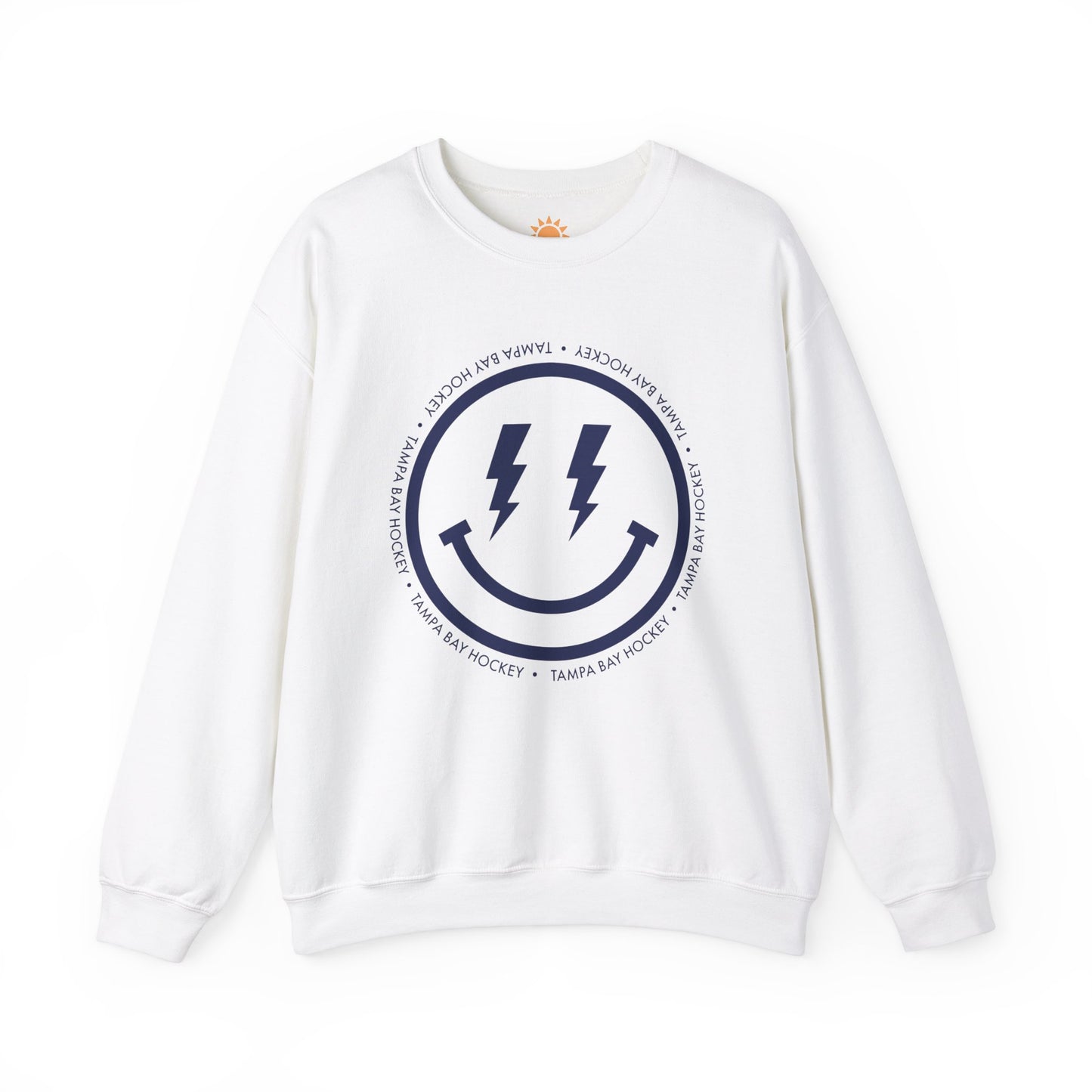 Lightning Bolt Smiley Face Crewneck Sweatshirt