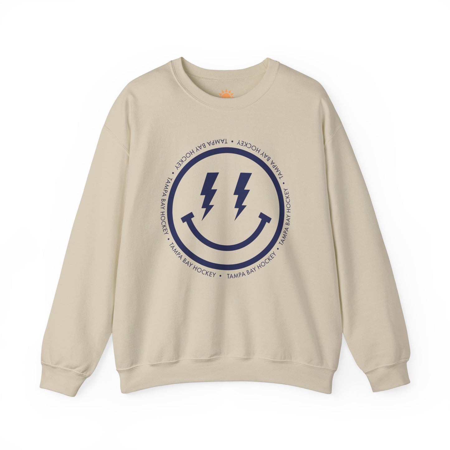 Lightning Bolt Smiley Face Crewneck Sweatshirt